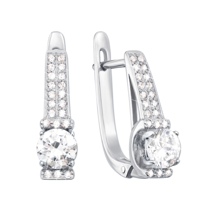 Золоті сережки з фіанітами. Артикул 21002/б