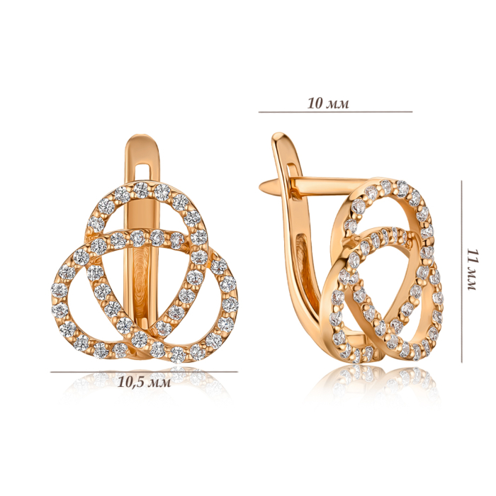 Золоті сережки з фіанітами 2100650101-E/01/1