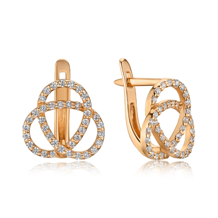 Золоті сережки з фіанітами 2100650101-E/01/1