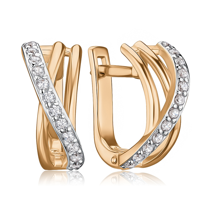 Золоті сережки з фіанітами 2100913101-E/01/1