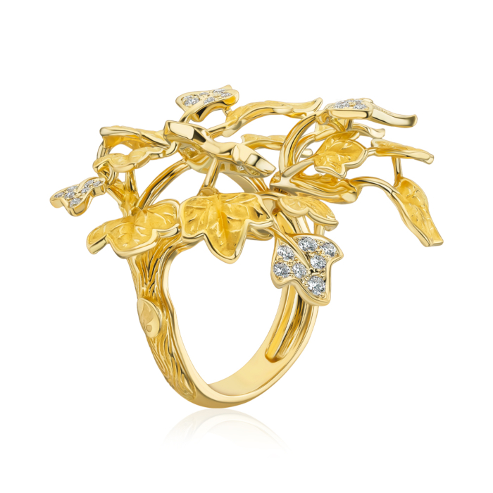 Золота каблучка Magerit з діамантами. Артикул 2101.1/05/0/11969