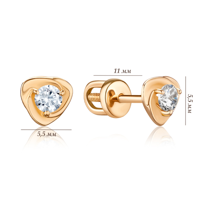 Золоті сережки з фіанітом 2101168101-E/01/1