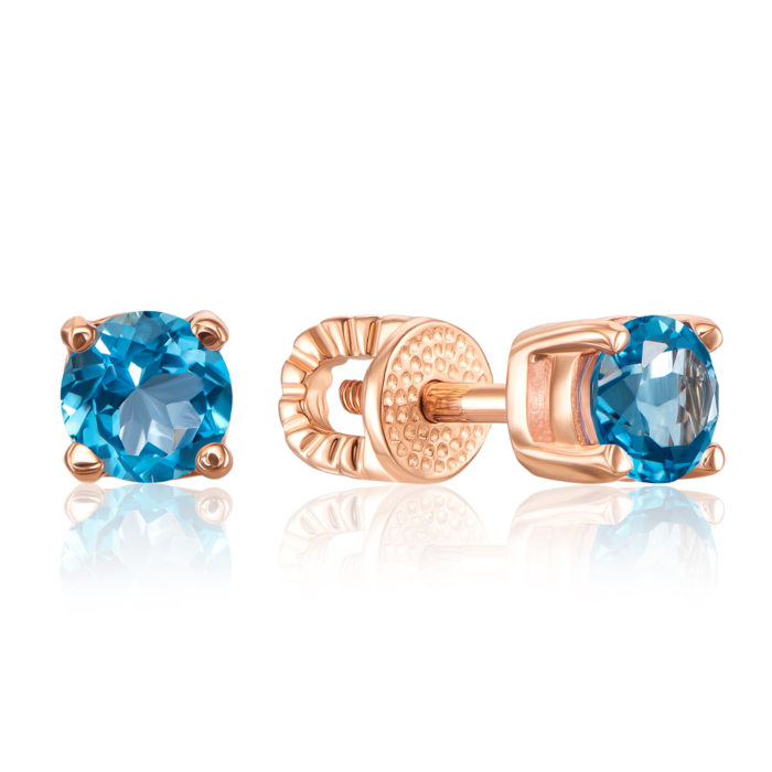 Золоті пусети з топазом. Артикул 21038/топ