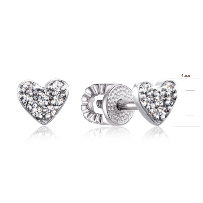 Золоті пусети з фіанітами. Артикул 21056/б к