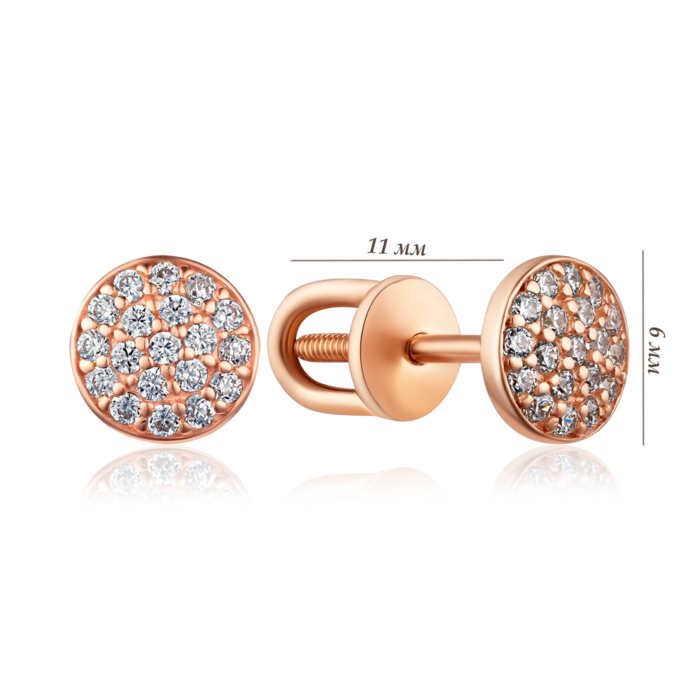 Золотые серьги с фианитами. Артикул 2105885101