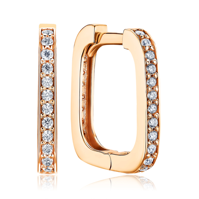 Золотые серьги-конго с фианитами. Артикул 2106293101-E/01/1