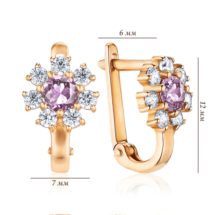 Золоті сережки з фіанітами 2106495101-E/01/1506