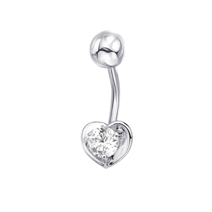 Серебряная серьга-пирсинг с фианитом. Артикул 21072/12/1/29