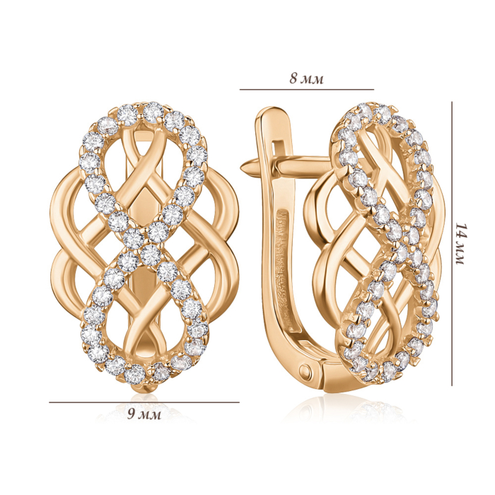 Золоті сережки з фіанітами 2107324101