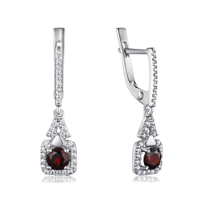 Серебряные серьги. Артикул 2107/1р-GARN