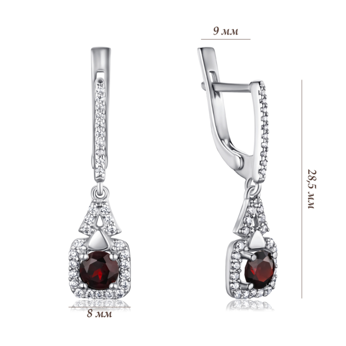 Серебряные серьги. Артикул 2107/1р-GARN