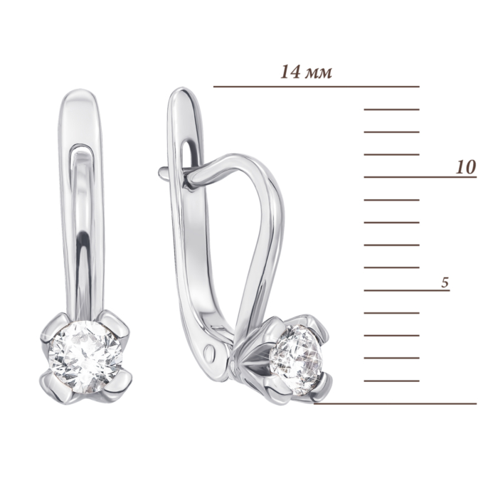 Золоті сережки з фіанітами. Артикул 21081/б к