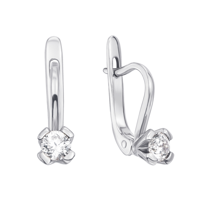 Золоті сережки з фіанітами. Артикул 21081/б к