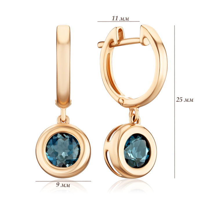Золоті сережки з топазом 540323/01/0/6215