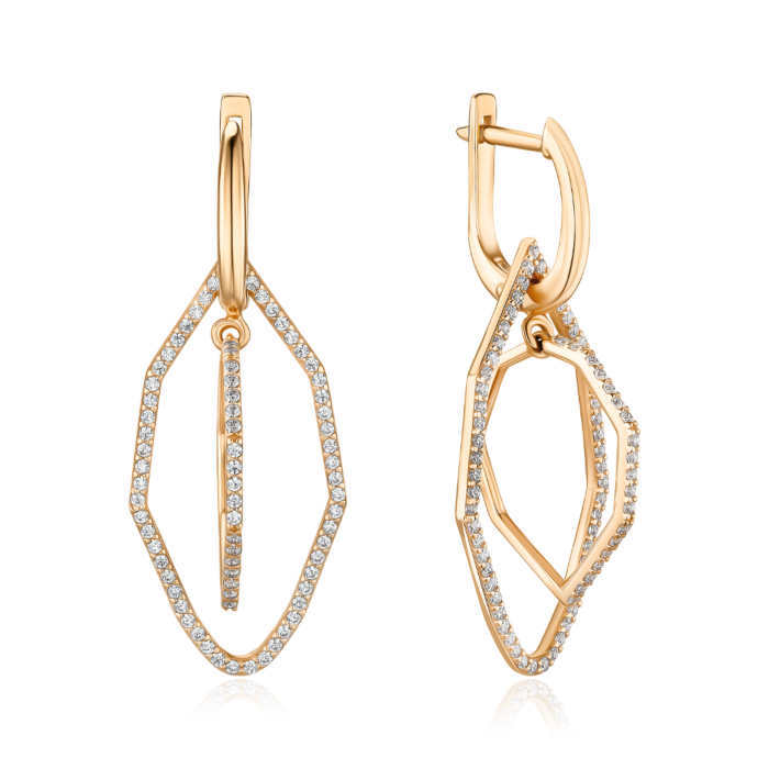 Золоті сережки з фіанітами. Артикул 2108767101-E/01/1