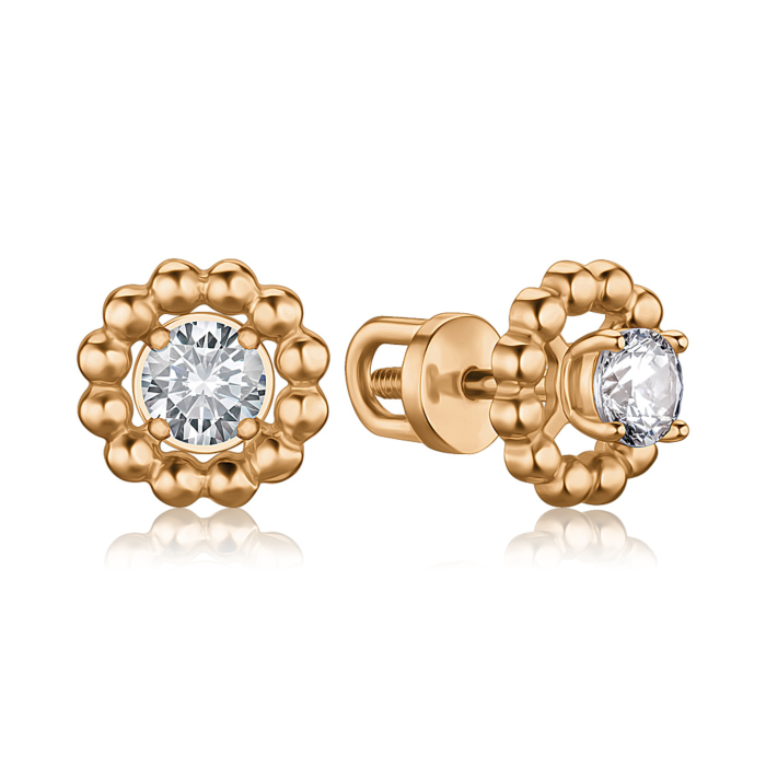 Золоті сережки з фіанітом 2108876101-E/01/1