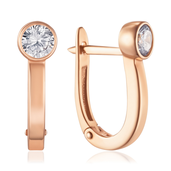 Золоті сережки з фіанітом. Артикул 2109084101