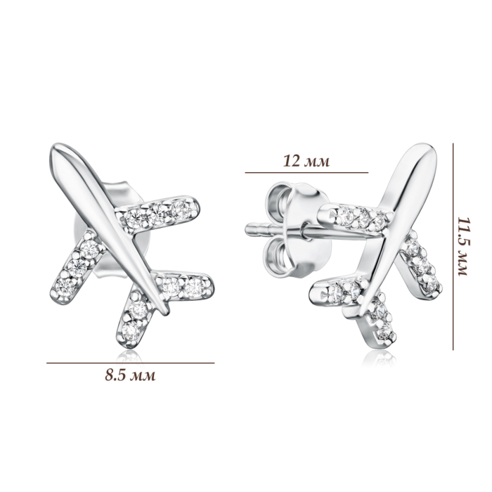 Срібні сережки з фіанітами 21091-50р