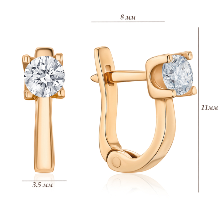Золоті сережки з фіанітом 2109112101-E/01/1