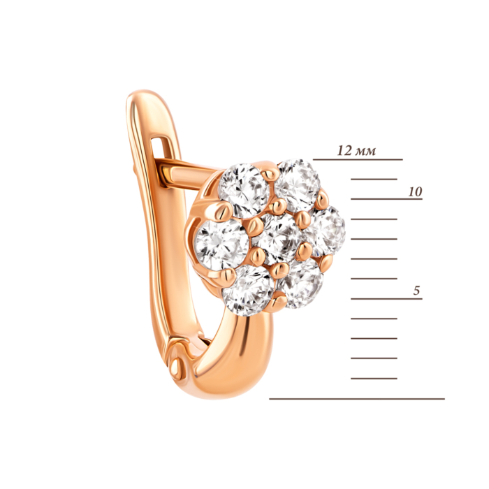 Золоті сережки з фіанітами. Артикул UG5210913110101