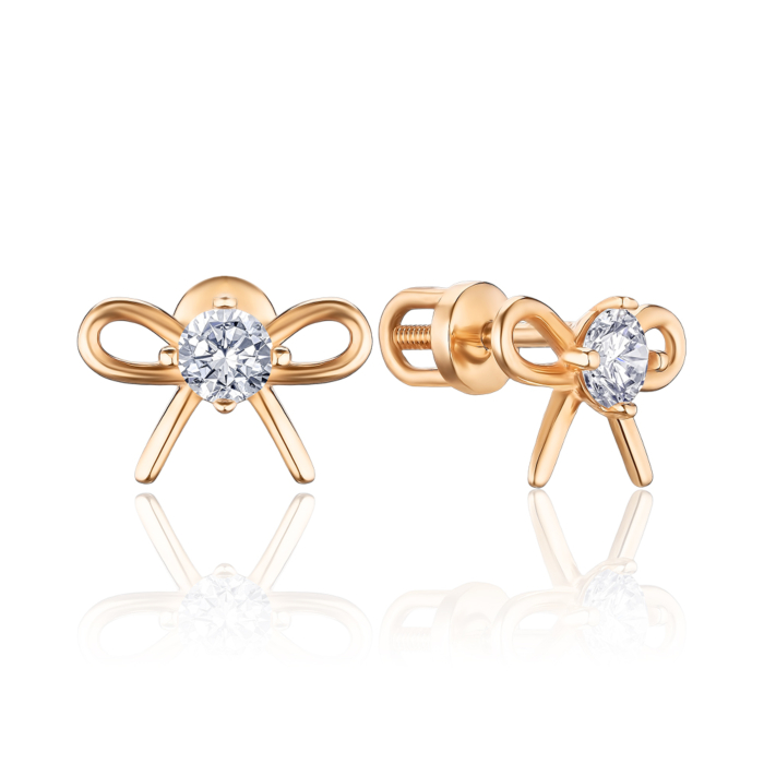 Золотые серьги с фианитом 2109136101-E/01/1