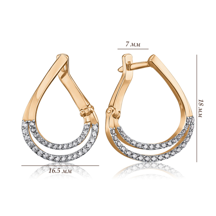 Золоті сережки з фіанітами 2109362101-E/01/1