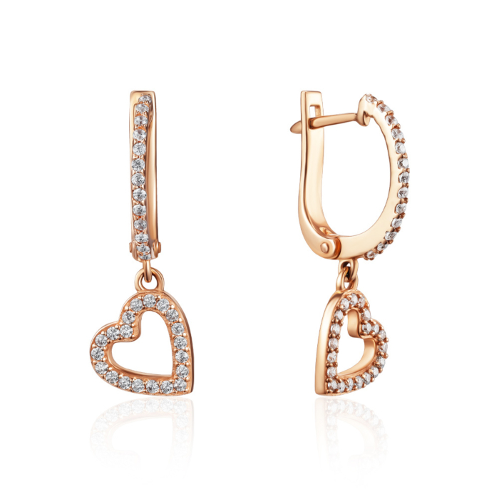 Золоті сережки з фіанітами. Артикул 2109371101-E/01/1