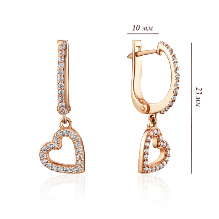 Золоті сережки з фіанітами. Артикул 2109371101-E/01/1