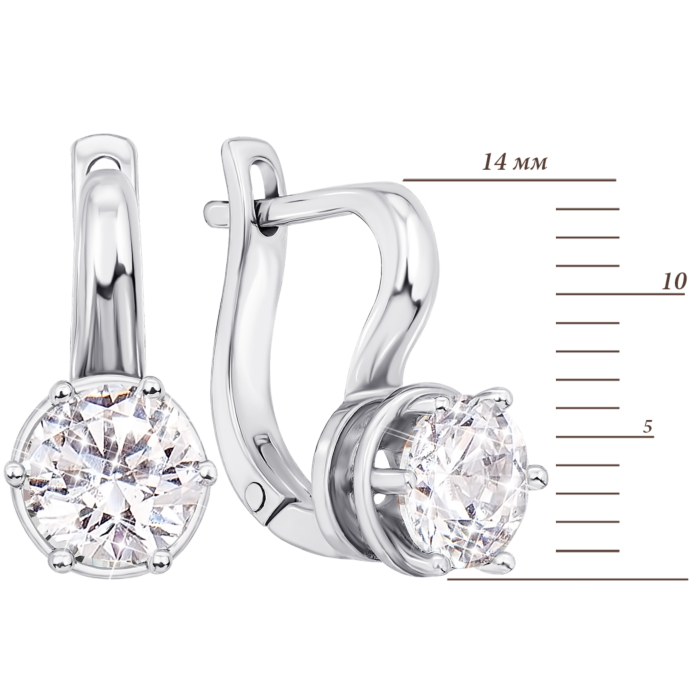 Золотые серьги с фианитами. Артикул 21098/б к