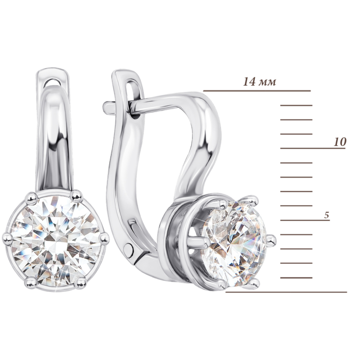 Золотые серьги с фианитами S Zirconia. Артикул 21098/б SW