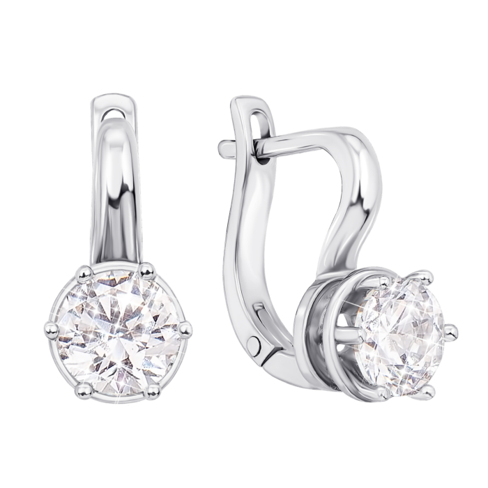 Золотые серьги с фианитами. Артикул 21098/б к