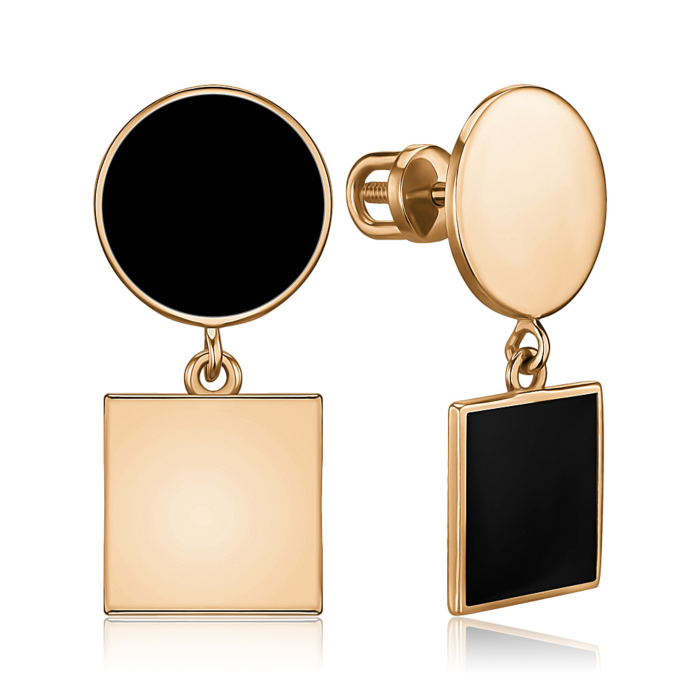 Золоті сережки з емаллю. Артикул 2110281101-E/01/389