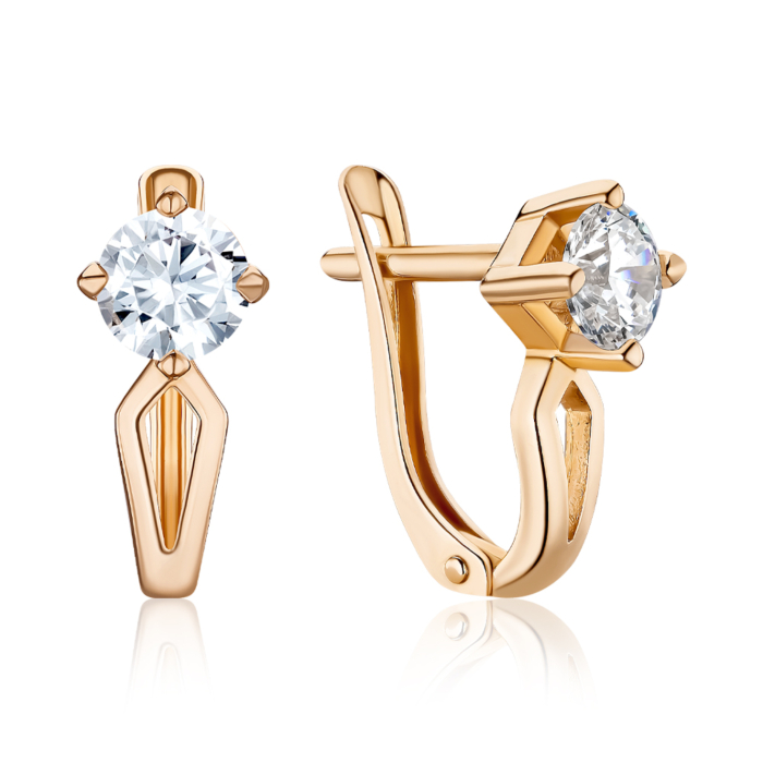 Золоті сережки з фіанітом Tesori 21102/01/0/4024