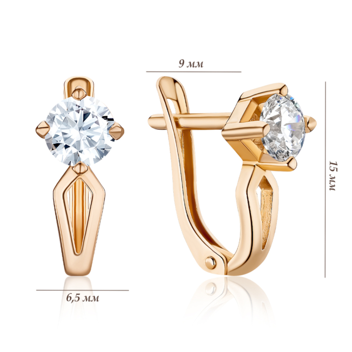 Золоті сережки з фіанітом Tesori 21102/01/0/4024