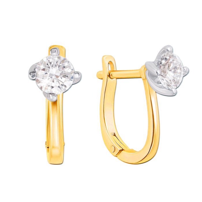 Золоті сережки з фіанітами. Артикул 21105/eu