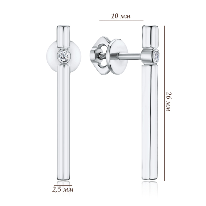 Срібні сережки з фіанітом 21108р
