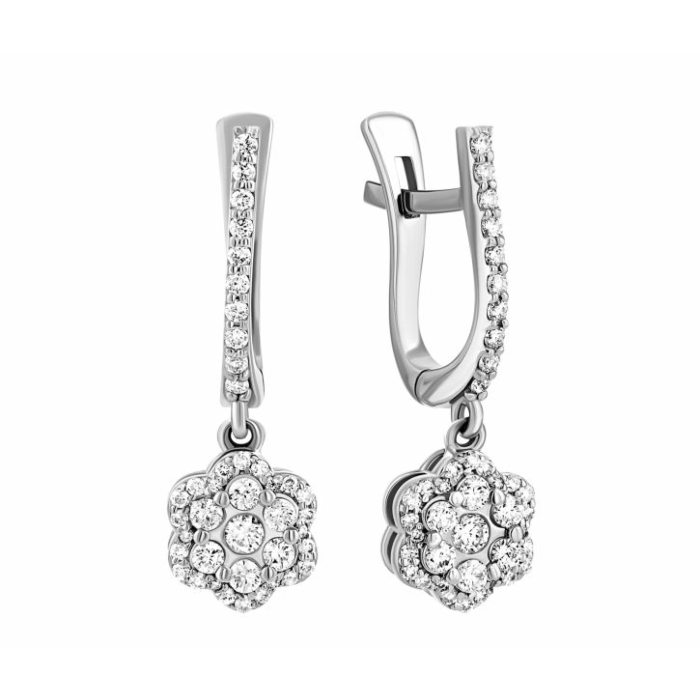 Золотые серьги-подвески с бриллиантами. Артикул UG52111510402