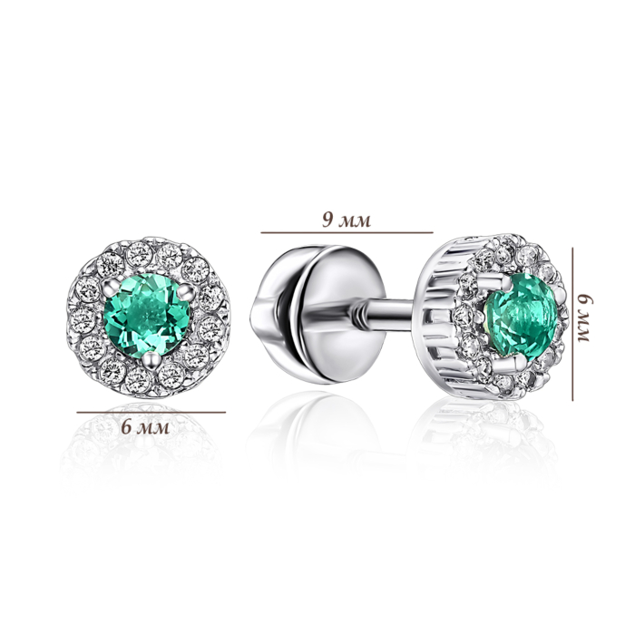 Серебряные серьги с кварцем и фианитами. Артикул 2111/9р-QGR