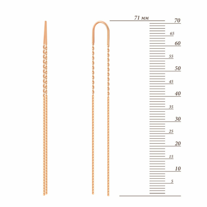 Золотые серьги-протяжки. Артикул UG52112015001