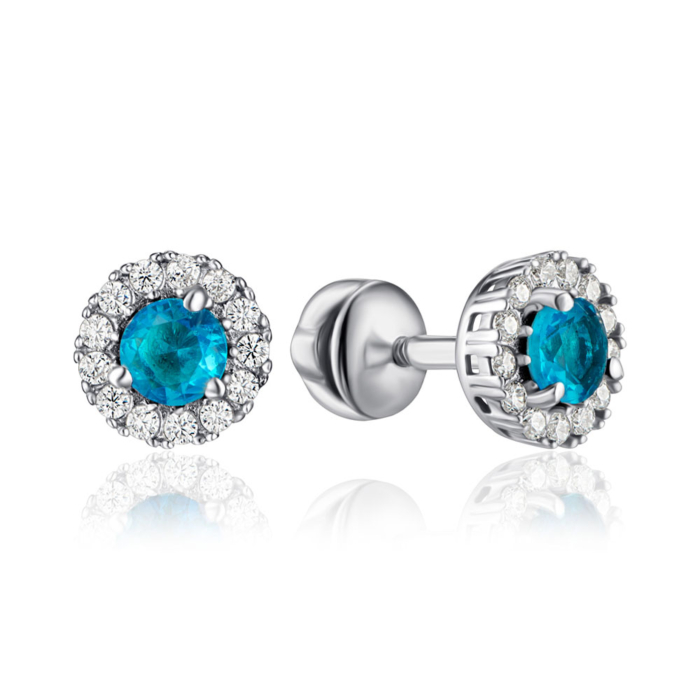 Срібні сережки з кварцом. Артикул 2112/9р-QSWB