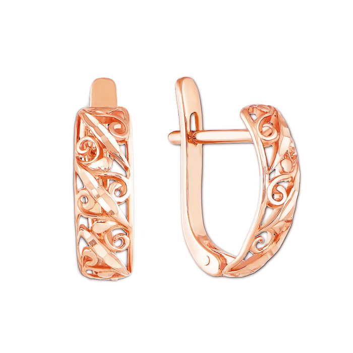 Золотые серьги с алмазной гранью. Артикул 21133 к