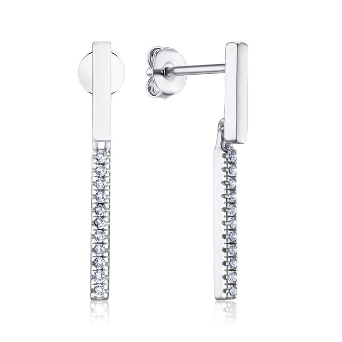 Срібні сережки з фіанітами 21134р