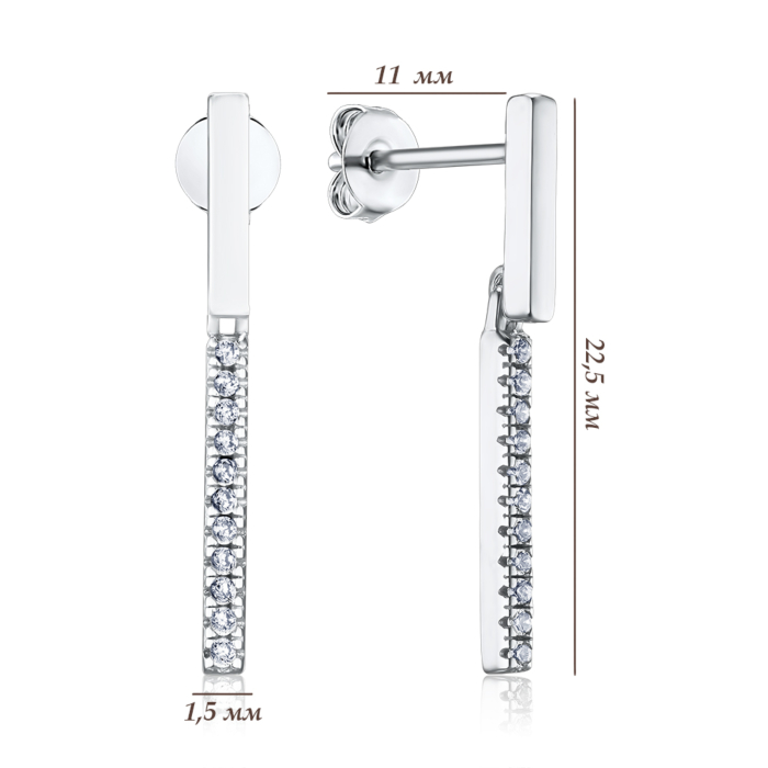 Срібні сережки з фіанітами 21134р