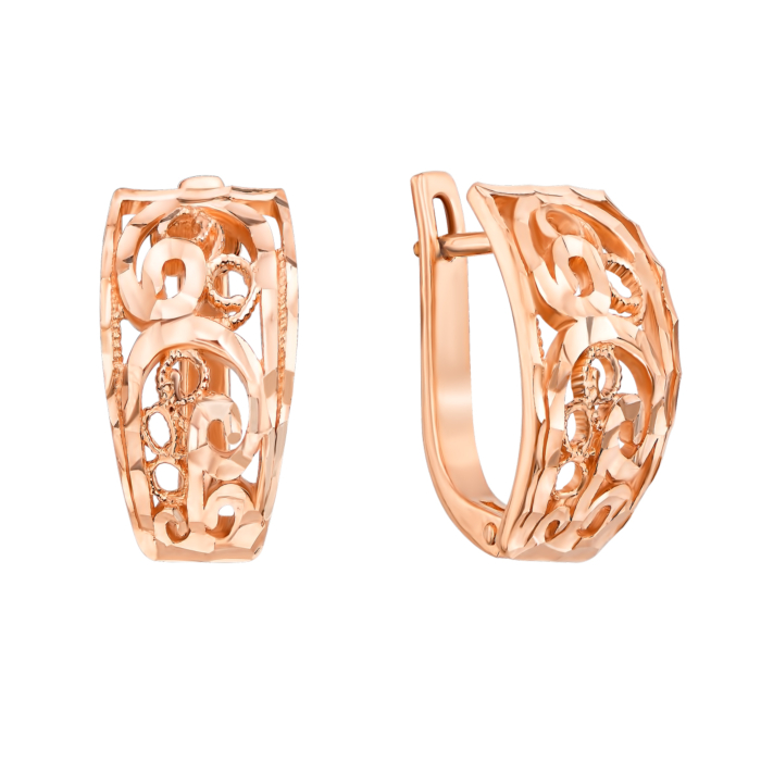 Золоті сережки з алмазною гранню. Артикул 21158 к