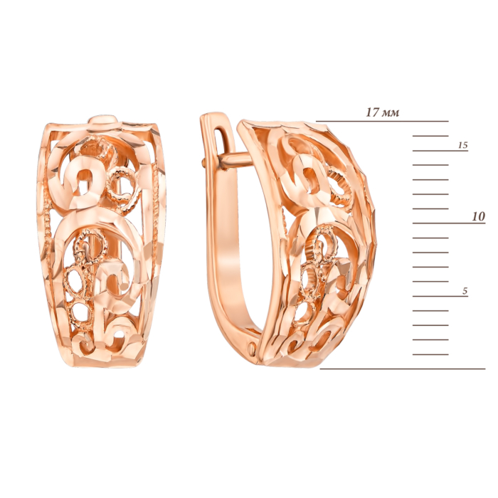 Золоті сережки з алмазною гранню. Артикул 21158 к