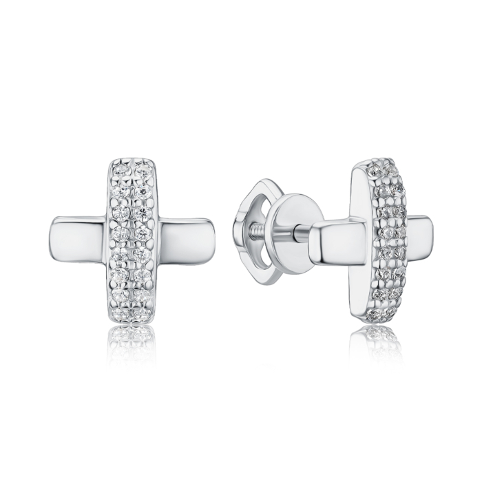 Срібні сережки з фіанітами 21178р