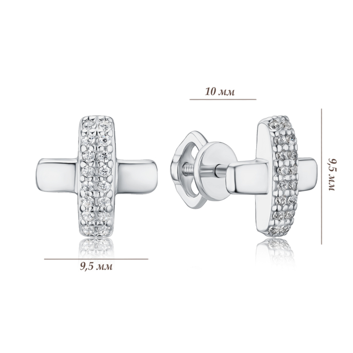 Срібні сережки з фіанітами 21178р