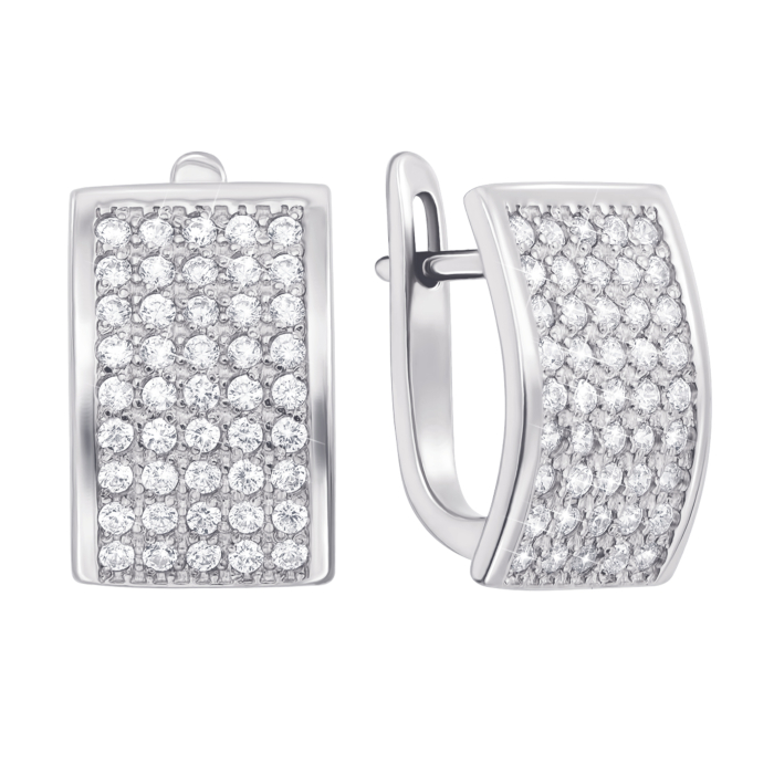 Золоті сережки з фіанітами. Артикул 21190/б