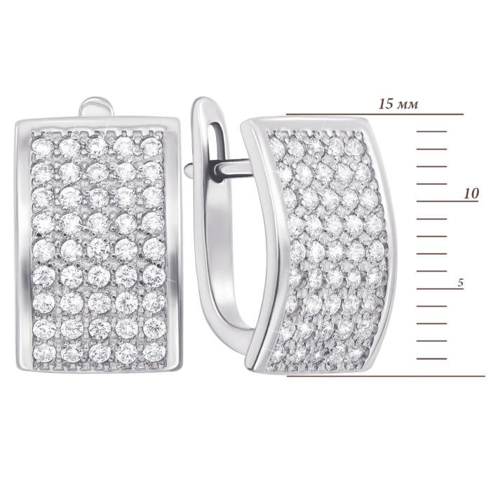 Золоті сережки з фіанітами. Артикул 21190/б