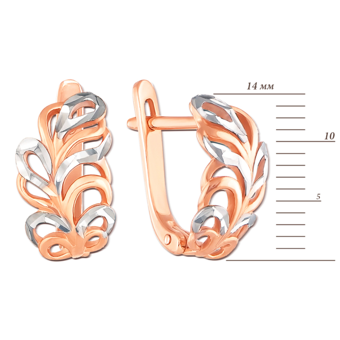 Золоті сережки з алмазною гранню. Артикул 21199 к